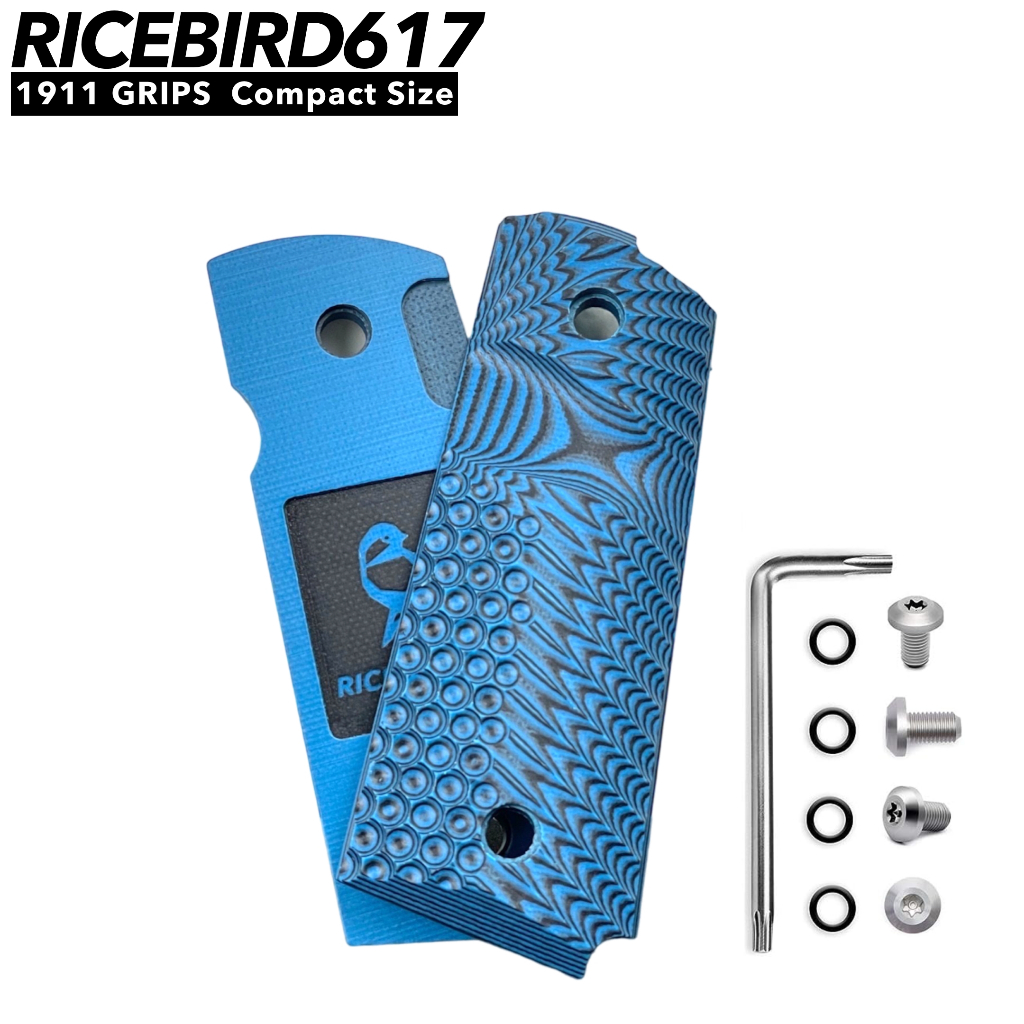 Ricebird617 anti Slip Grips Compact Size ประกับ กันลื่น 1911 ด้ามสั้นคอมแพค พร้อมน็อต และโอริง