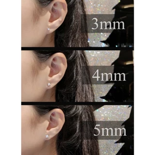 IMAGIE ต่างหูเพชร Cz Princess Cushion Asscher 3-9mm