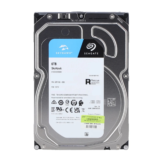 6 TB 3.5" HDD (ฮาร์ดดิสก์ 3.5") SEAGATE SKYHAWK - SATA3 (ST6000VX009)