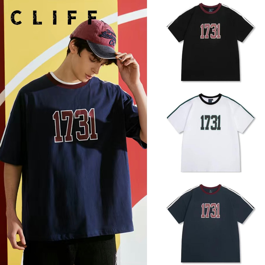 CLIFF เสื้อยืดสไตล์เกาหลีชายเสื้อแขนสั้นลายฤดูร้อน