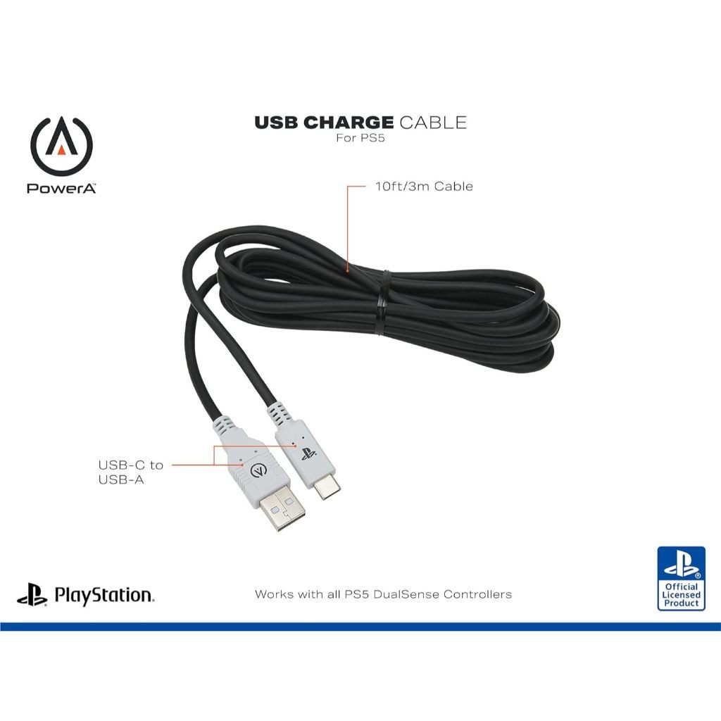 [+..••] พร้อมส่ง | PS5 POWERA CABLE FOR PLAYSTATION 5 (เกม PlayStation™ 🎮)