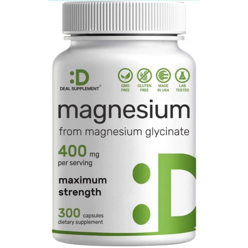 ✨️พร้อมส่ง✨️Magnesium Glycinate 400mg, 300 Capsules