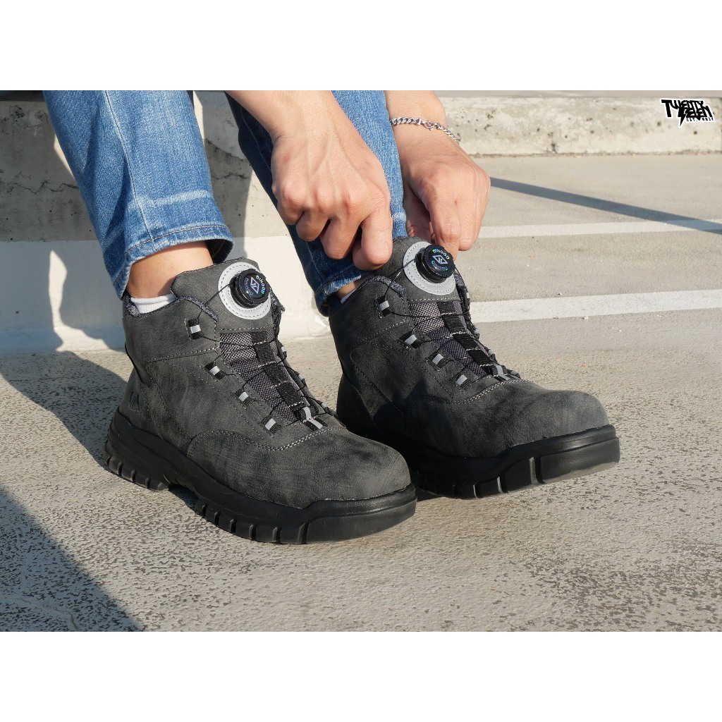 รองเท้าเซฟตี้ หนัง ปุ่มหมุนออโต้(BOA) ทรงสปอร์ต พื้น EVA นุ่มเบา หัวเหล็กพื้นเคฟล่า (รุ่น COG) - รูปที่ 2