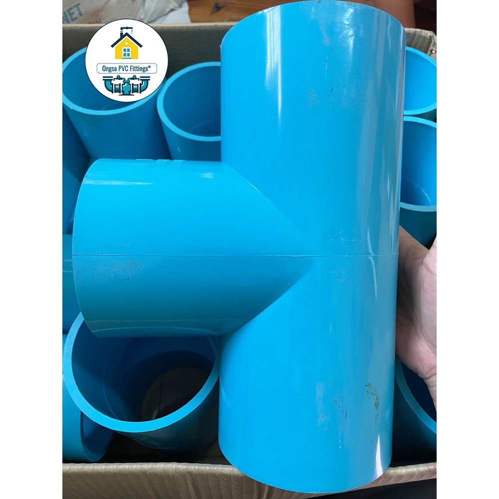 PVC สามทางหนา ขนาด 4 นิ้ว  สามทาง ใช้สวมท่อ PVC ฟ้า มาตรฐานทั่วไป ข้อต่อพีวีซี พร้อมส่ง - รูปที่ 3