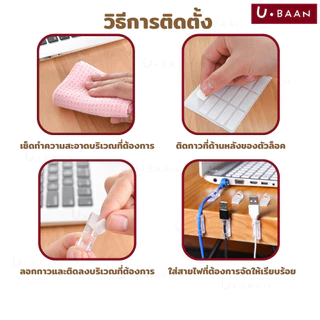 UBAAN 👍พร้อมส่ง👍 กิ๊บสายไฟ ตัวล็อค เก็บสายไฟ เคเบิล ปลั๊กพ่วง ช่วยจัดระเบียบ ใช้งานสะดวกติดง่ายไม่ต้องเจาะผนัง