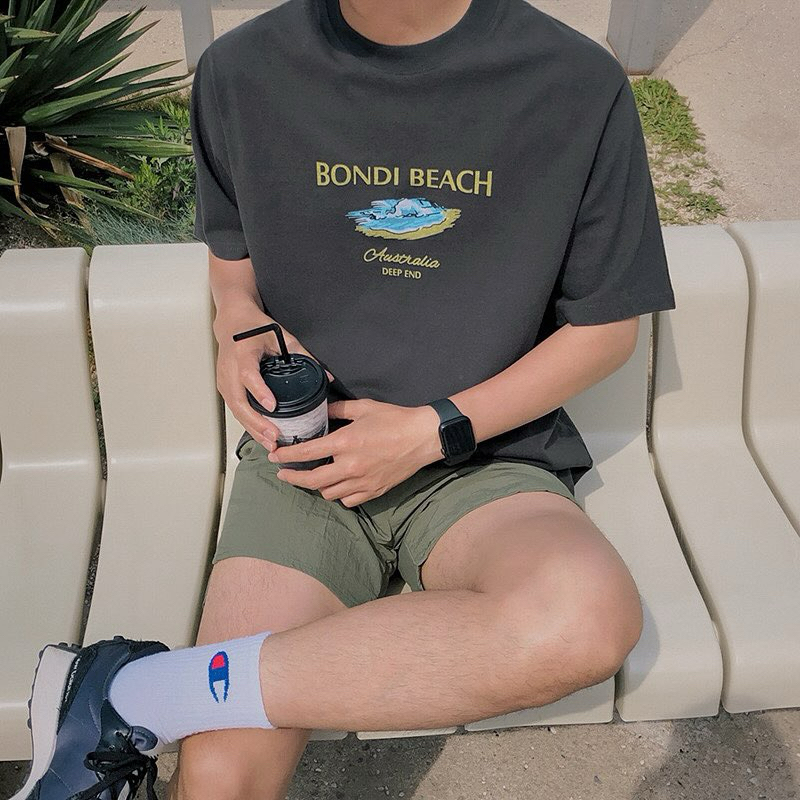 About Boy เสื้อยืดผู้ชาย oversize สกรีน สไตล์เกาหลี BONDI BEACH