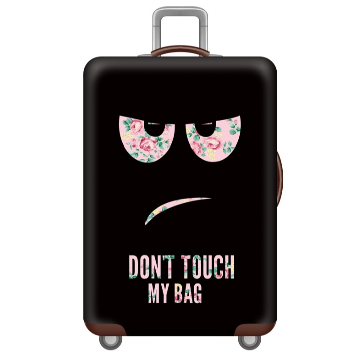 ส่งจากไทย ผ้าคลุมกระเป๋าเดินทาง 18-32 นิ้วแบบยืด ลาย แผนที่โลก และเส้นทางบิน Don't touch รถแวน time to travel ดอกไม้