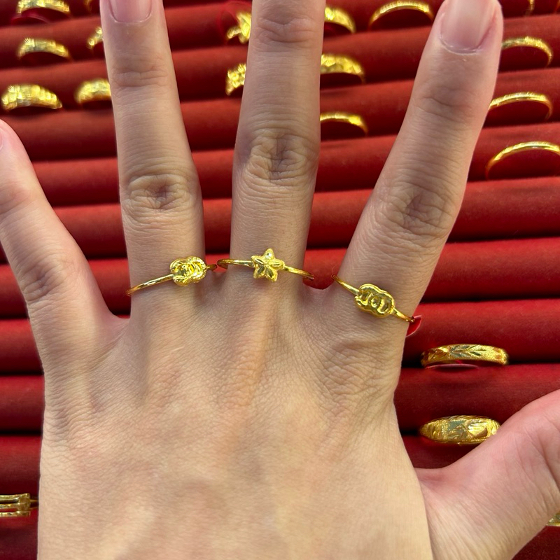 แหวนทองฉลุ 0.4 กรัม ทองแท้ 96.5% แหวนฉลุ แหวนกลมลาย แหวนตัน ลายแฟนซี [พร้อมใบรับประกันทุกชิ้น]