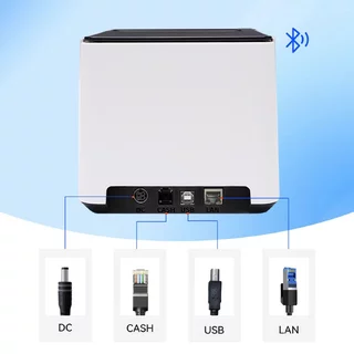 Newest 58/80mm เครื่องปริ้นใบเสร็จ Thermal Printer USB+BT/LAN เครื่องพิมพ์ใบเสร็จ รองรับ Loyverse