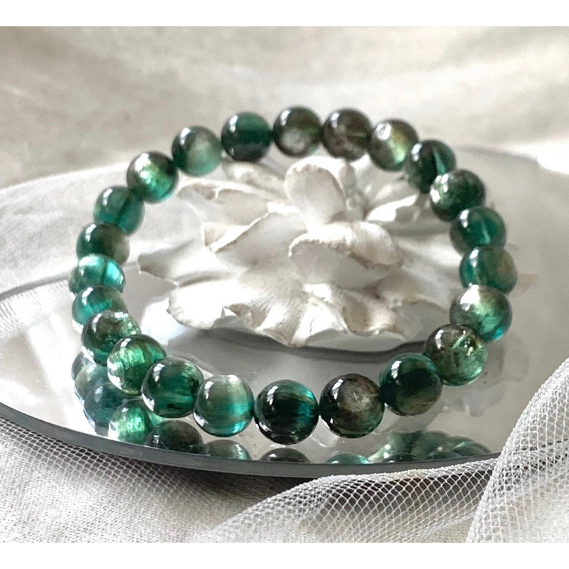 Rare Green Lepidolite 10 mm Bracelet Ultra High  Rare Green Gem Lepidolite Bracelet 10 mm for Healing, Worry, Dependency