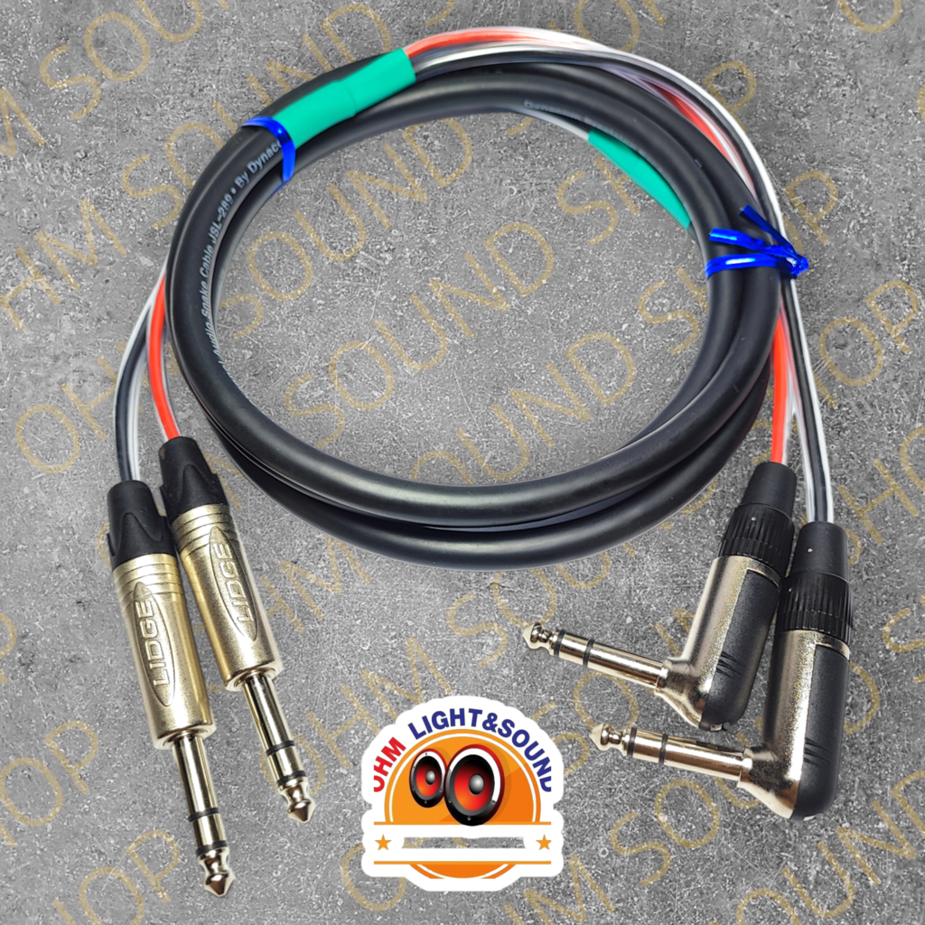 สายสัญญาณ 2 คอร์ TRS6.35 TO TRS6.35งอ หัวอย่างดี ห่มท่อหดทุกจุด ใส่ท่อยาง เสียง LIDGE Neutri Ampheno