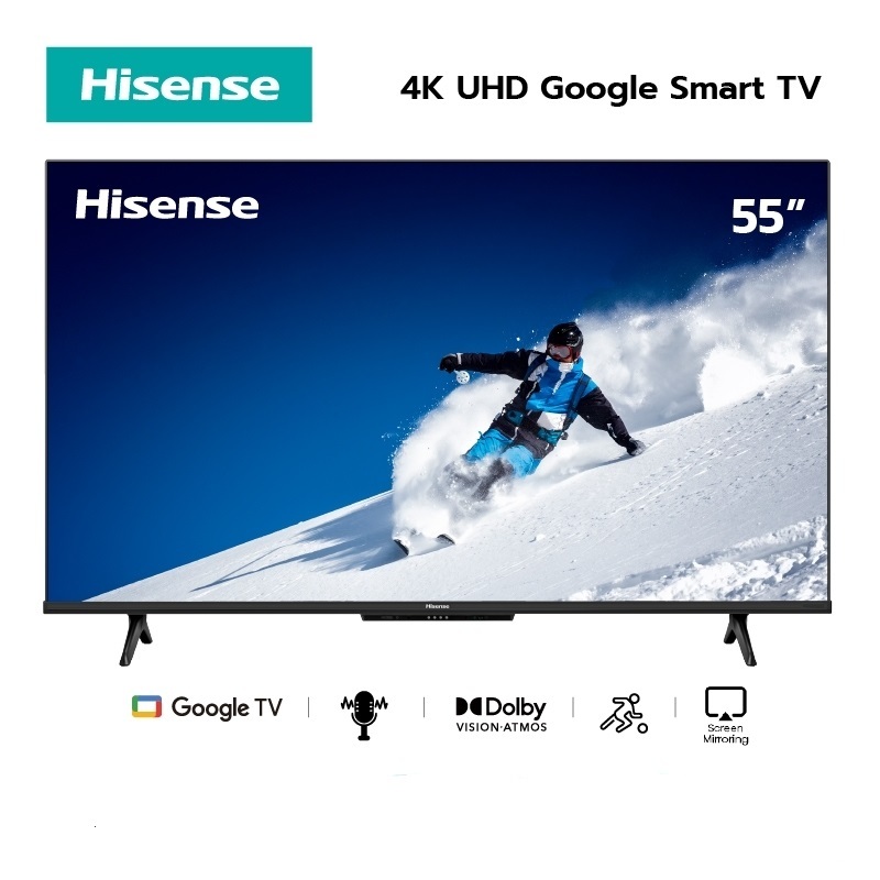 Hisense TV 55A6500K ทีวี 55 นิ้ว 4K Ultra HD Google TV MEMC Atmos Hand-Free Voice Control Smart TV N