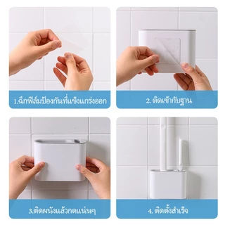 2in1 แปรงขัดชักโครก ที่ขัดส้วม หัวไนล่อน ไม่ต้องเจาะรู ผิดผนัง หัวแปรงซิลิคอน แปรงทำความสะอาดห้องน้ำ สำหรับทำความสะอาด