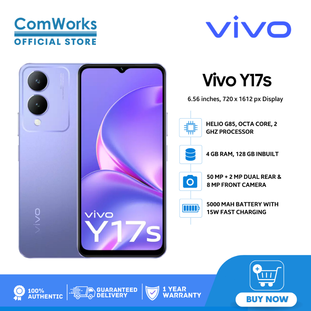 VIVO Y17s โทรศัพท์มือถือ 50MP Camera  128GB ROM  5000mAh  8GB RAM &amp; 12GB ROM  Ultra Game Mode สมาร์ทโฟน โทรศัพท์ Android