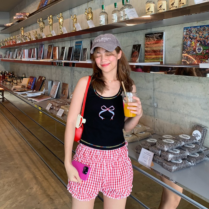 Cutie.colors Ribbon Tank Top เสื้อกล้ามปักโบว์