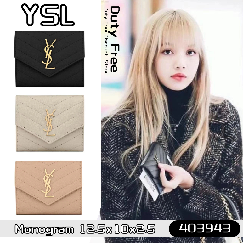 YSL Yves Saint Laurent Mnogram Trifold Wallet แซงต์โลร็องต์ กระเป๋าใส่เหรียญ/ที่ใส่บัตร 403943
