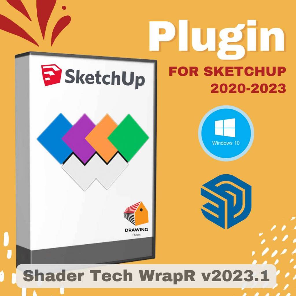 Shader Tech WrapR v2023.1 (ปลั๊กอิน - สร้างแผนที่ UV) Plugin for Sketchup 2020-2023
