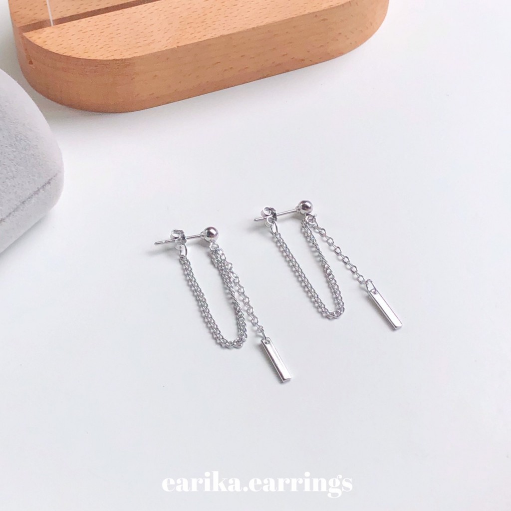 earika.earrings - cross collection รวมต่างหูไม้กางเขน/สายโซ่ก้านเงินแท้ชุบทองคำขาว ผิวแพ้ง่ายใส่ได้ - รูปที่ 6