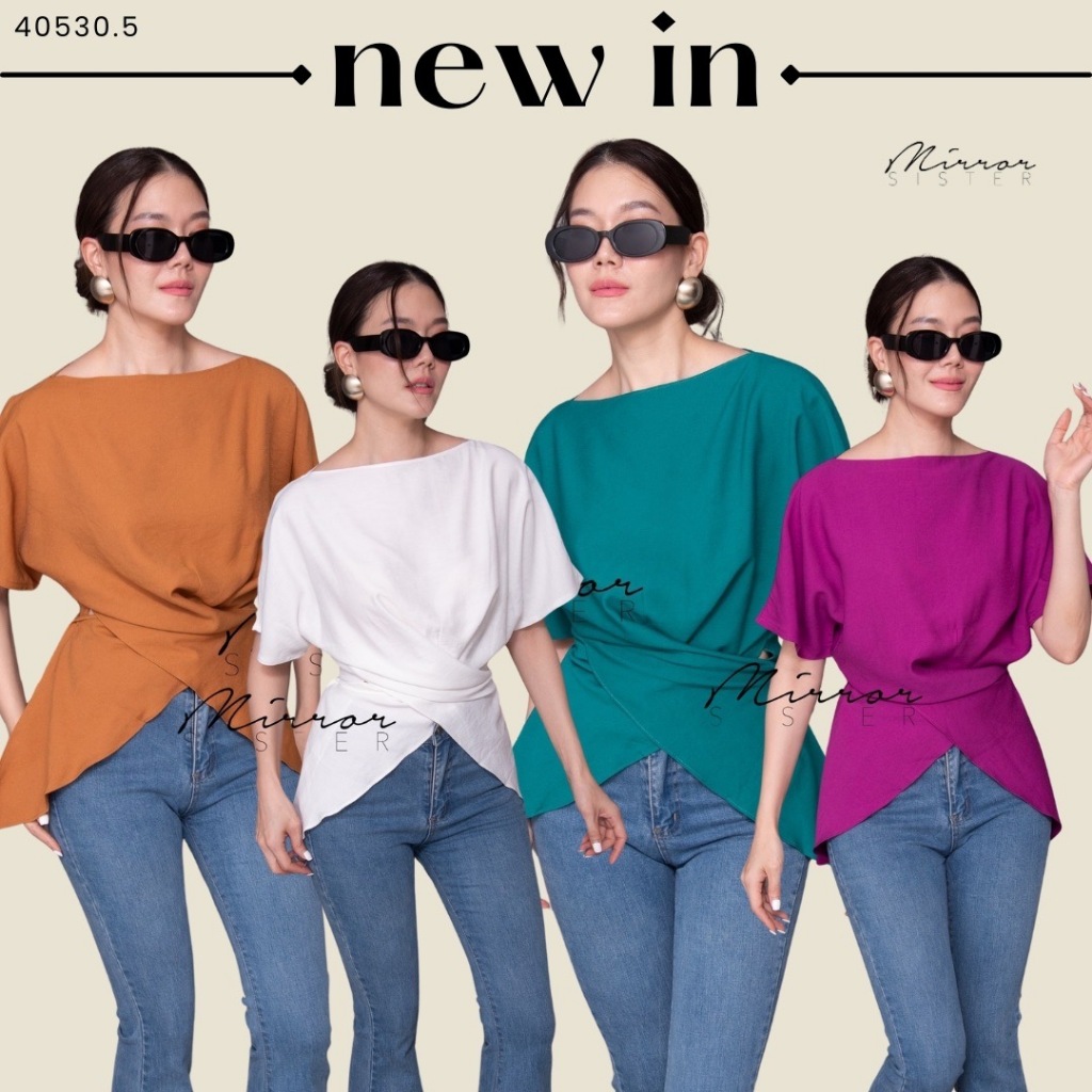 Mirrorsister 40530.5 เสื้อทรงสวย ดีเทลหางปลา มีเชือกให้2ข้างจับไขว้แล้วผูกกันด้านหลัง สวยชิค เนื้อผ้าใส่สบาย