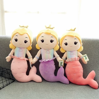 ตุ๊กตานางเงือก ของเล่นตุ๊กตา ตุ๊กตาเด็กเจ้าหญิง ของขวัญวันเกิดสาว หมอนตุ๊กตา 40/70cm