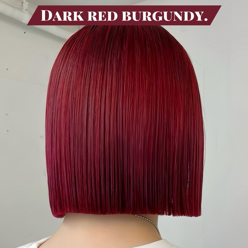 ♥️Dark red bungundy. สีไวน์แดง (พื้นผมระดับ6)