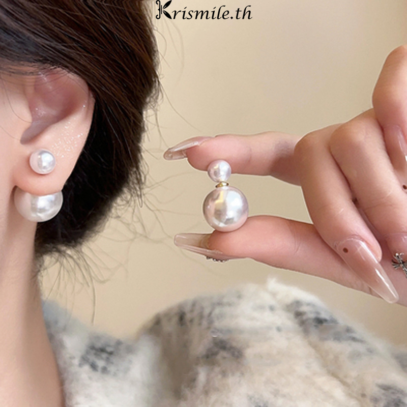 COD-ในไทย💖ต่างหูสตั๊ด มุกใหญ่ insสไตล์เกาหลี สำหรับผู้หญิง เครื่องประดับแฟชั่น ไม่ทําให้แพ้ง่าย-Krismile