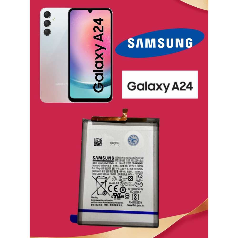 แบตเตอรี่ Battery Samsung Galaxy A24 model EB-BA245ABY คุณภาพสูง แบต ซัมซุง (5000mAh)
