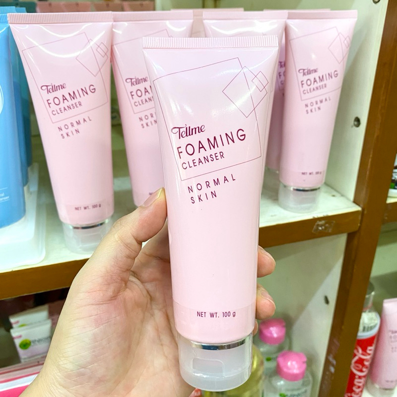 โฟมล้างหน้าเทลมี หลอดสีชมพู สำหรับผิวธรรมดา เท็ลมี โฟมมิ่ง เคล็นเซอร์ Tellme Foaming Cleanser Normal