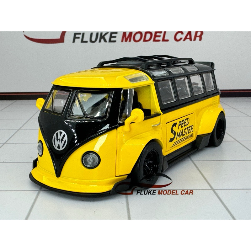 [ มีส่งแบบด่วน ] โมเดลรถ VOLKSWAGEN T1 SAMBA 1:32 มีกล่อง มีฐาน โมเดลรถเหล็ก