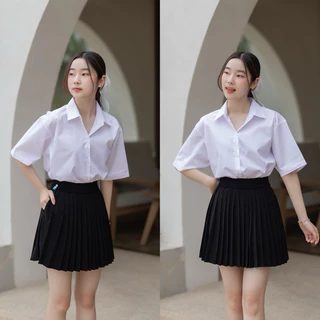 กระโปรงพลีทนักศึกษา กระโปรงพลีทมีกระเป๋า ความยาว 14-24“ เอวฟรีไซต์ 24-30“ ผ้าหางกระรอกสีดำ ผ้านิ่มใส่สบาย