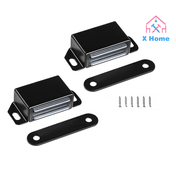 แม่เหล็ก แม่เหล็กประตู Door magnet แม่เหล็กติดประตู แม่เหล็กติดบานประตู สีดำ เงิน