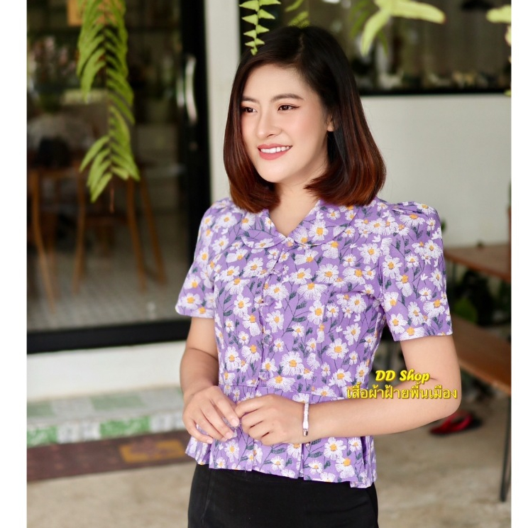 เสื้อผ้าฝ้ายพื้นเมือง ลายดอก