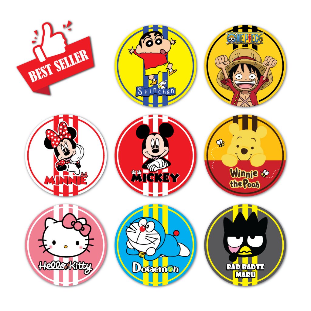 สติ๊กเกอร์ติดรถ ตกแต่งถังน้ำมัน ลายการ์ตูนน่ารัก