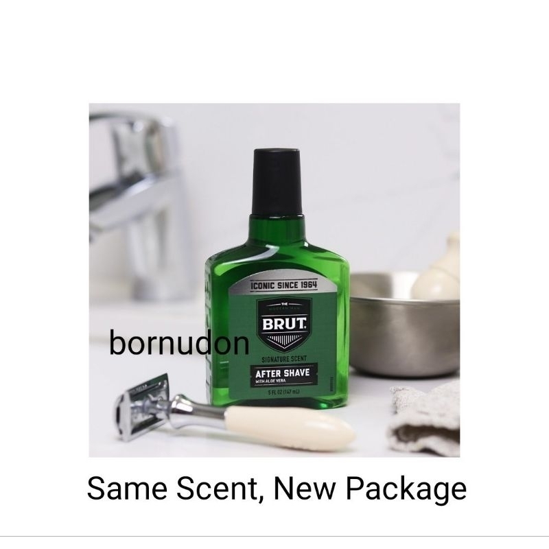 Brut Classic USA After Shave Lotion New Look 🇺🇲 147ml/5.0oz. Splash on ขวดเทแต้ม new unboxed ไม่มีกล่อง