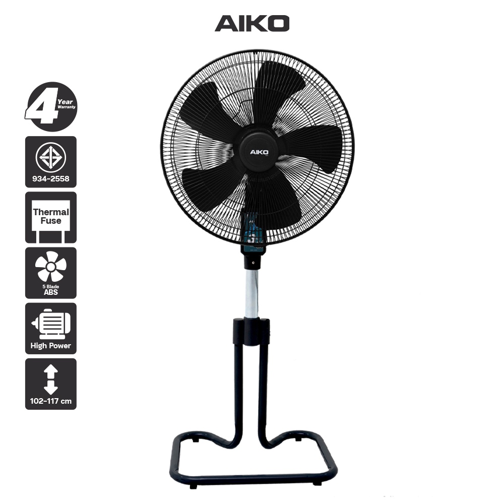 AIKO #AK-S452 สีดำ พัดลมสไลด์ 18 นิ้ว ใบพัดพลาสติก ABS ***รับประกันมอเตอร์ 3 ปี อะไหล่ 1 ปี