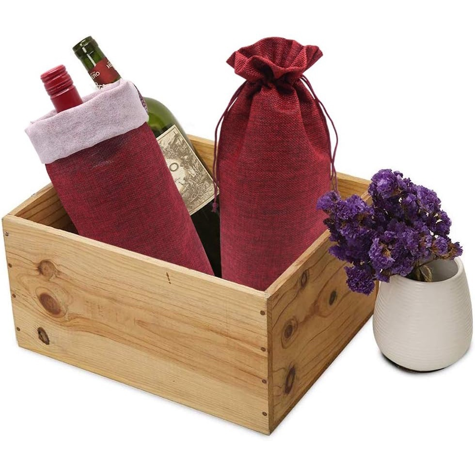 🩵1688🩵ถุงผ้า หูรูด ถุงผ้ากระสอบ ใส่ขวดแชมเปญ ขวดไวน์ ดูดีมีระดับ เป็นของขวัญ พร้อมส่ง