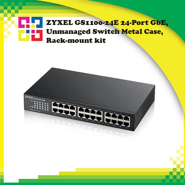 ZYXEL GS1100-24E 24-Port GbE, Unmanaged Switch Metal Case, Rack-mount kit