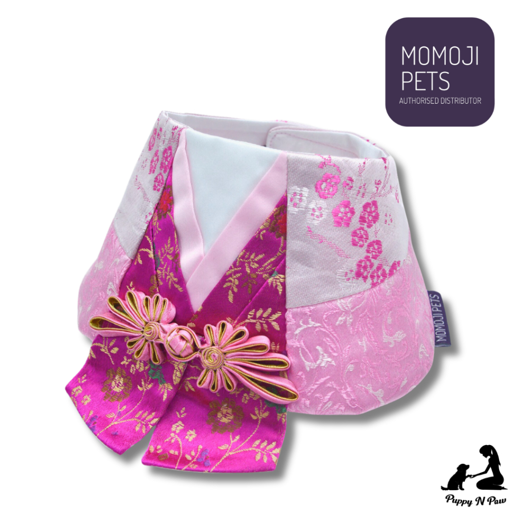 Momoji Vermillion Pearl Pink Pet Bib ชุดสุนัข ชุดแมว