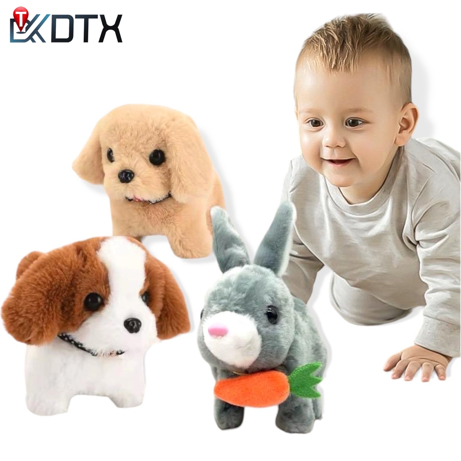 DTX ของเล่น ตุ๊กตาสุนัข น้องหมา ของเล่นเด็ก มีเสียง เดินได้ ใส่ถ่านAA
