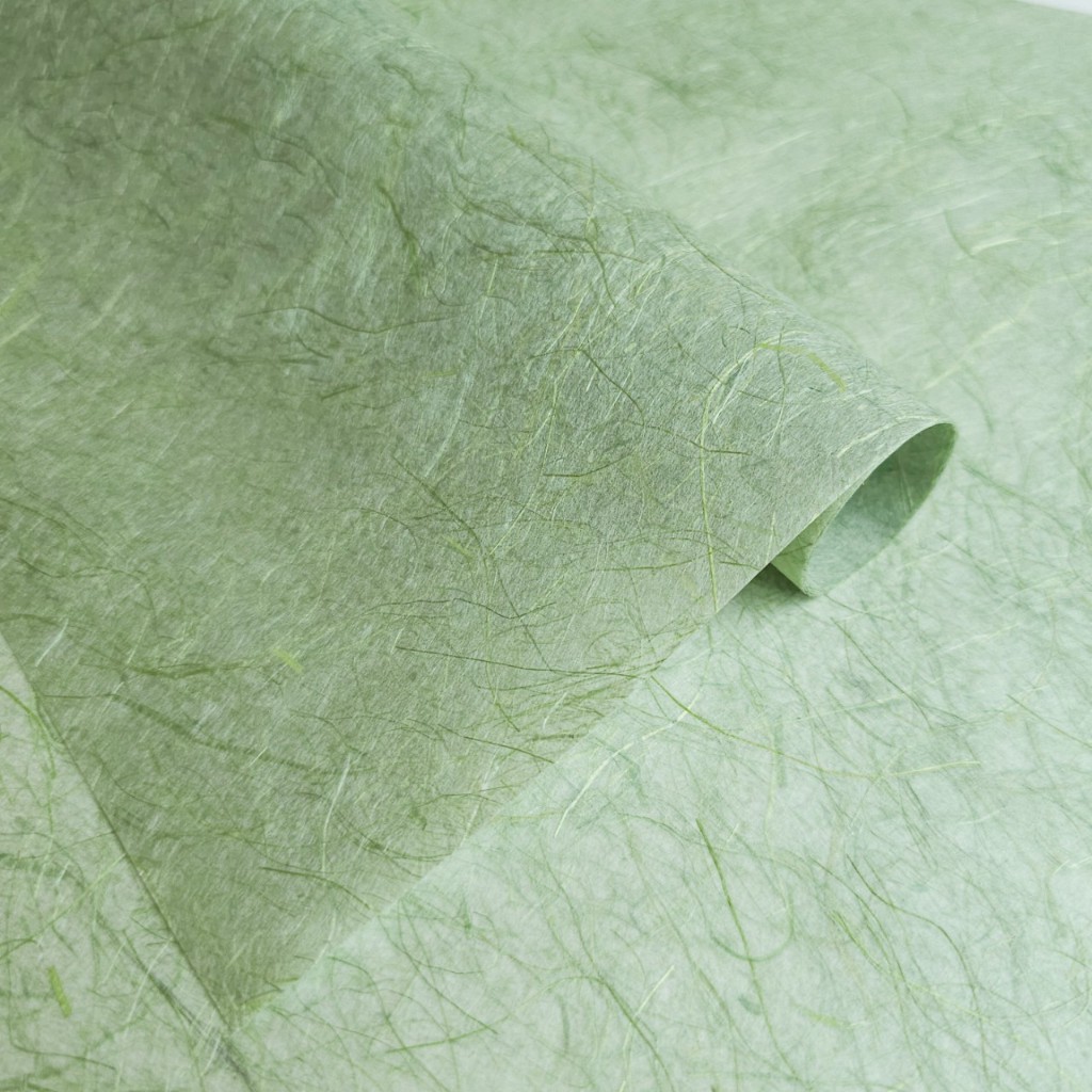 Paper Valley กระดาษสาเส้นใยอบาค่าสีเขียวพิสทาชิโอ Pistachio Abaca Kozo Paper (64x47 cm)​