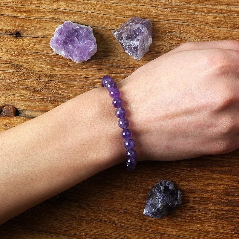 กำไลหินธรรมชาติ อเมทิสต์ Amethyst หินความรัก ซื่อสัตย์