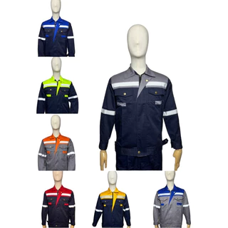 เสื้อช็อปทูโทนกระดุมพลาสติกขายดีมีแถบสะท้อนแสง ส่งจากประเทศไทยส่งเร็ว