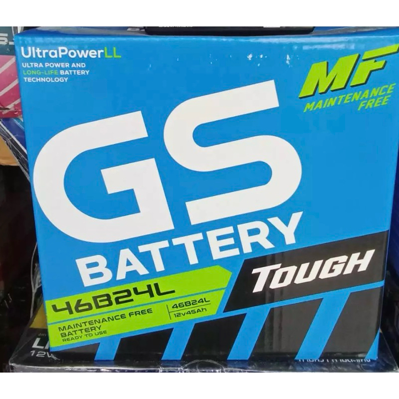 แบตเตอรี่รถยนต์ GS Battery 46B24L แบตเตอรี่รถเก๋ง 46B24 แบต 45 แอมป์ CCA.421 ไฟแรง มีรับประกัน
