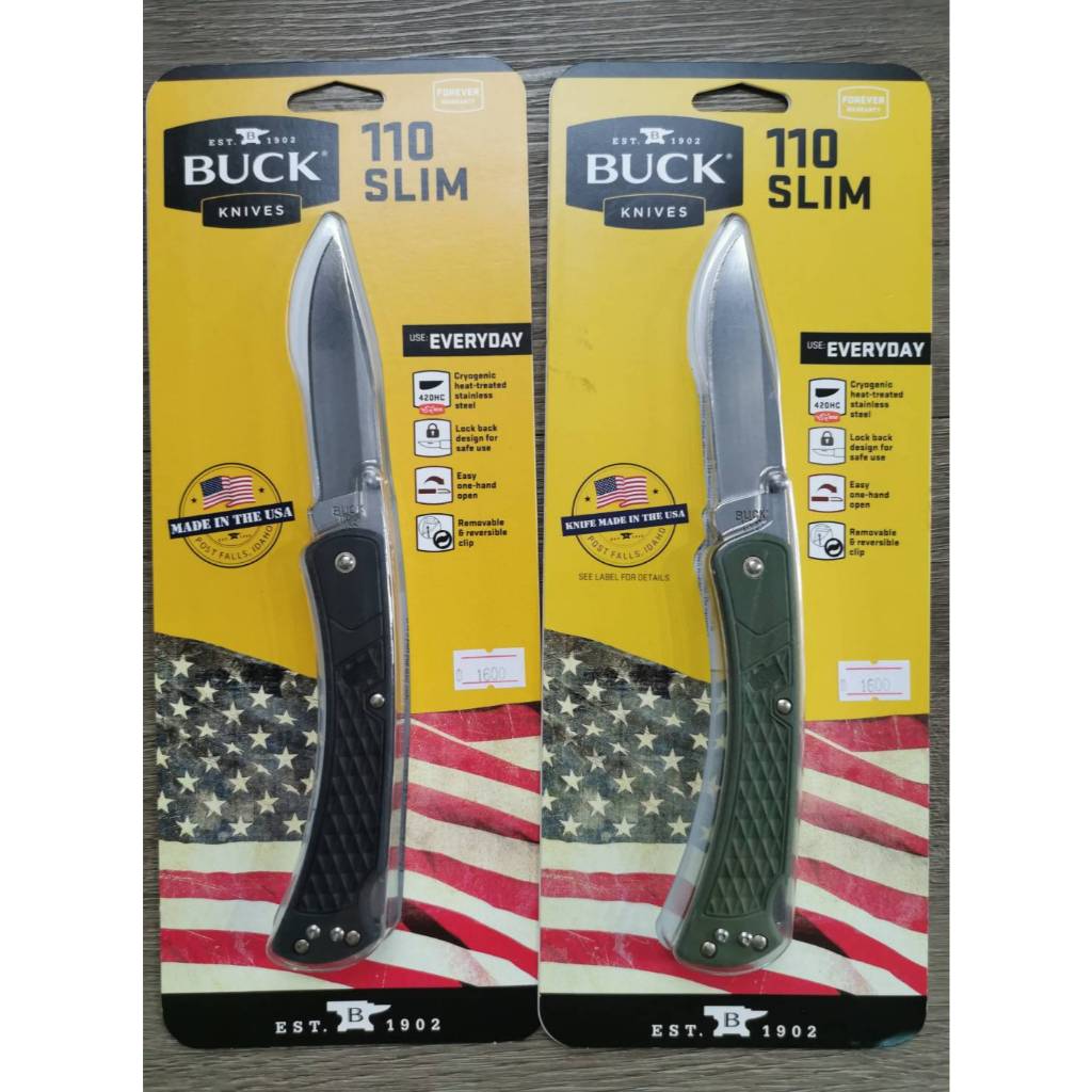 มีดพับ BUCK 110 SLIM SELECT ใบมีด420HC Stainless Steel (Made in the USA) by Jeep Camping