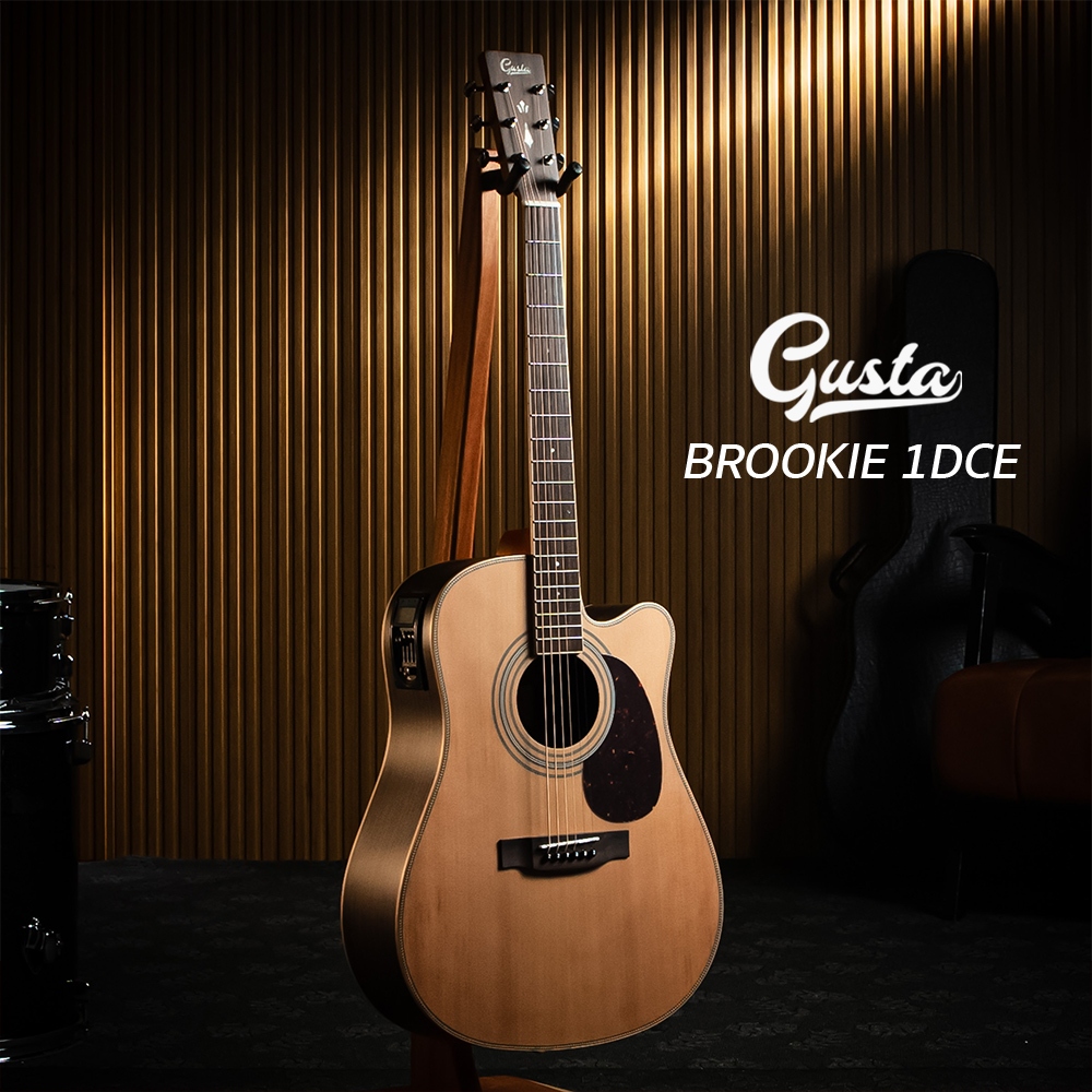 Gusta Brookie 1DCE กีต้าร์โปร่งไฟฟ้า Music Arms