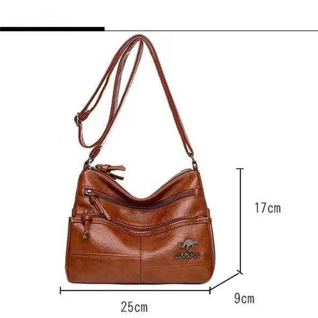 🔥ใส่โค้ด INCLZ12 ลด 50%🔥 กระเป๋าสะพายแฟชั่น กระเป๋าวินเทจ กระเป๋าหลายช่อง ความจุใหญ่ ผิวนุ่ม สไตล์ตะวันตก - รูปที่ 2