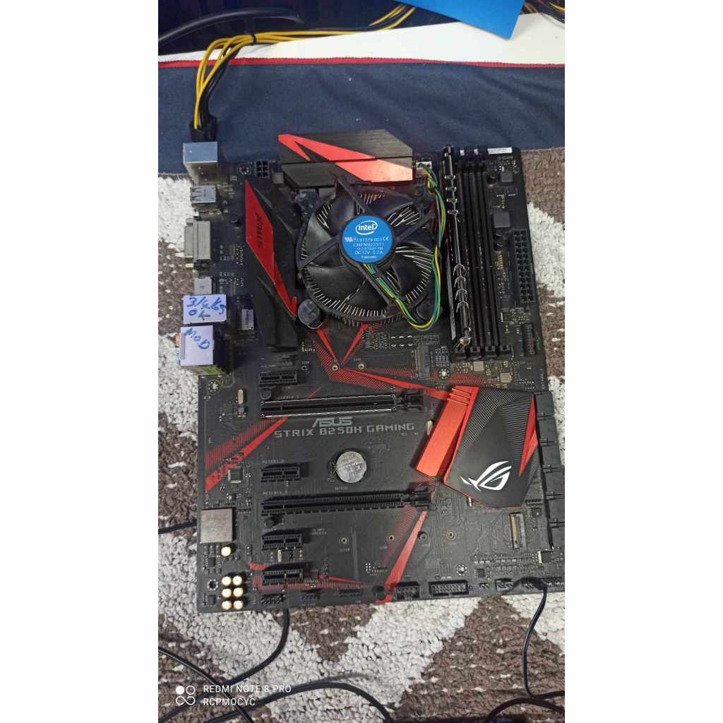 ชุด mb cpu ram g3930 + asus b250h gaming+ddr4 4g red ราคาถูก พร้อมใช้ ราคาประหยัด