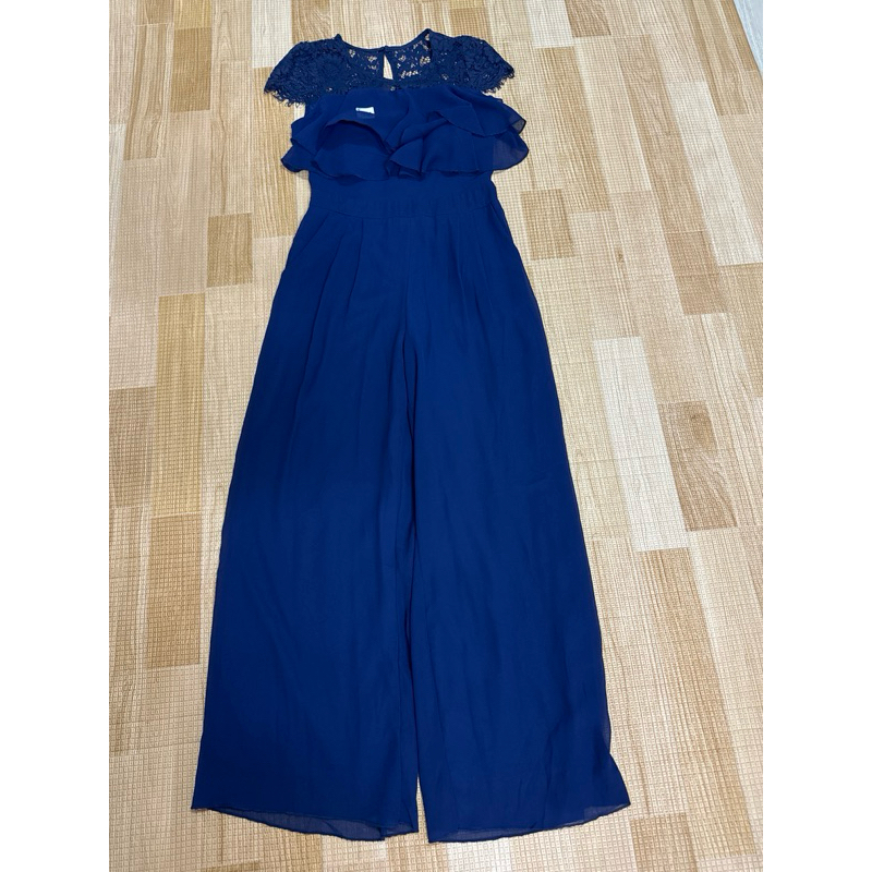 J1006จั๊มสูทกางเกงสีกรม