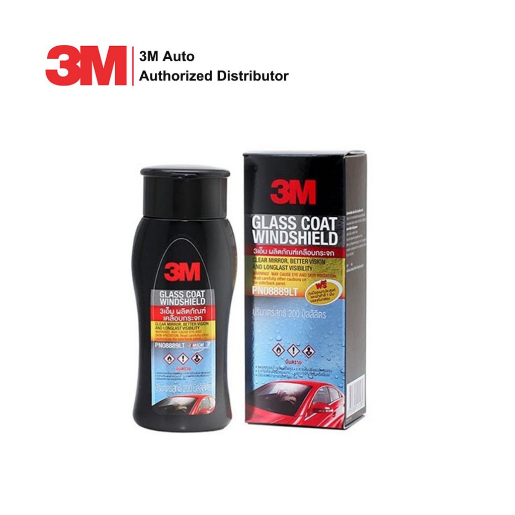 3M ผลิตภัณฑ์เคลือบกระจก ป้องกันหยดน้ำเกาะ ปริมาตรสุทธิ 200 มิลลิลิตร PN08889LT GLASS COATER WINDSHIELD 200 ml PN08889L