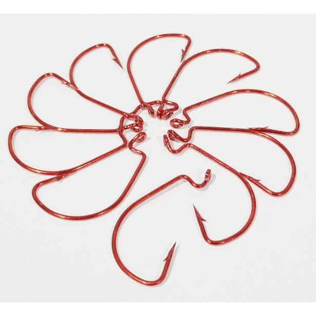 ตะขอเกี่ยวหนอนยาง (สีแดง)